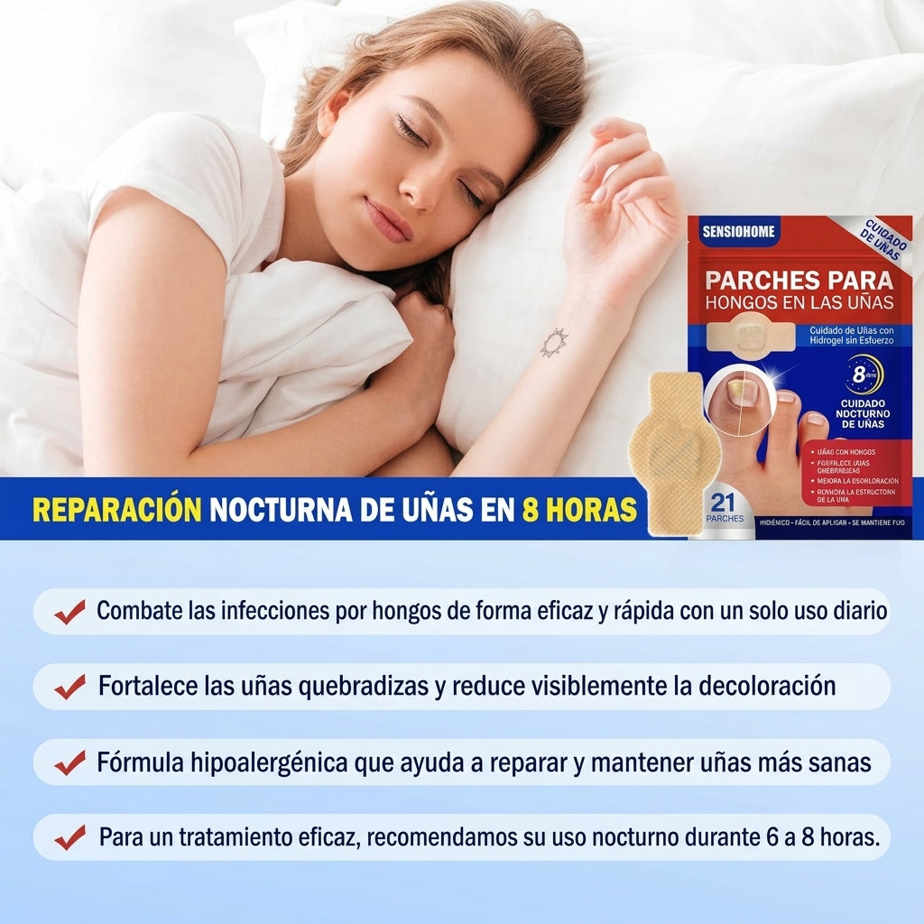 Parches para Tratamiento de Hongos en las Uñas de los Pies – Reparación Nocturna Extra Fuerte (21 Unidades)