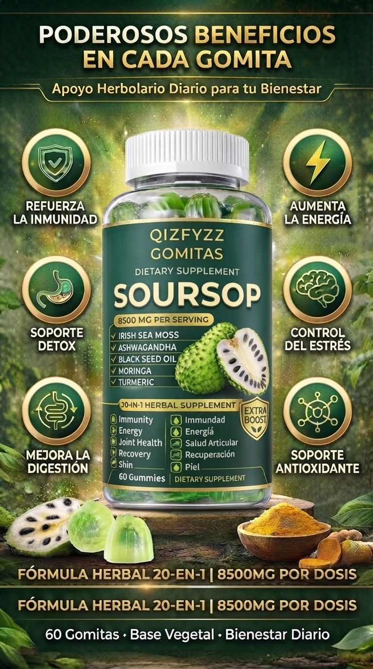 Gomitas Herbales  Soursop (Guanábana) 20 en 1