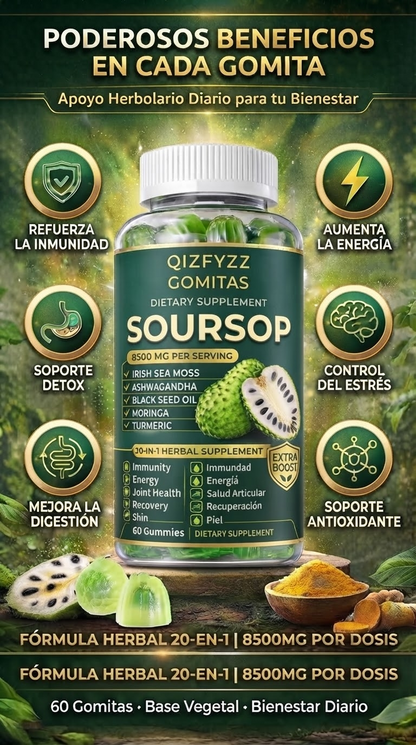 Gomitas Herbales  Soursop (Guanábana) 20 en 1